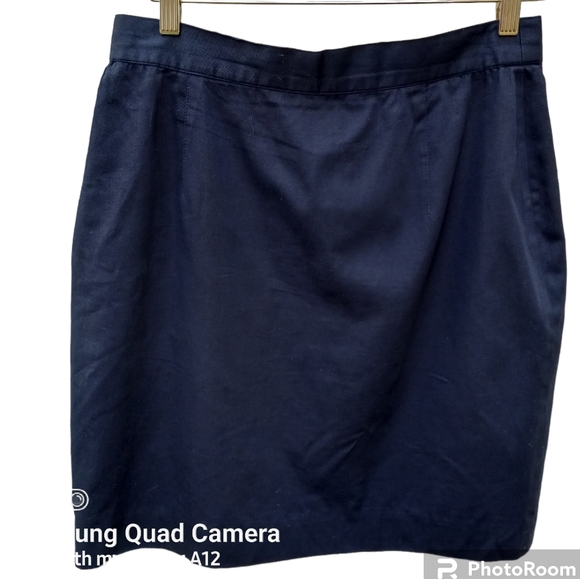 Louis Feraud 80's Dark Navy Skirt 12 - Picture 1 of 3